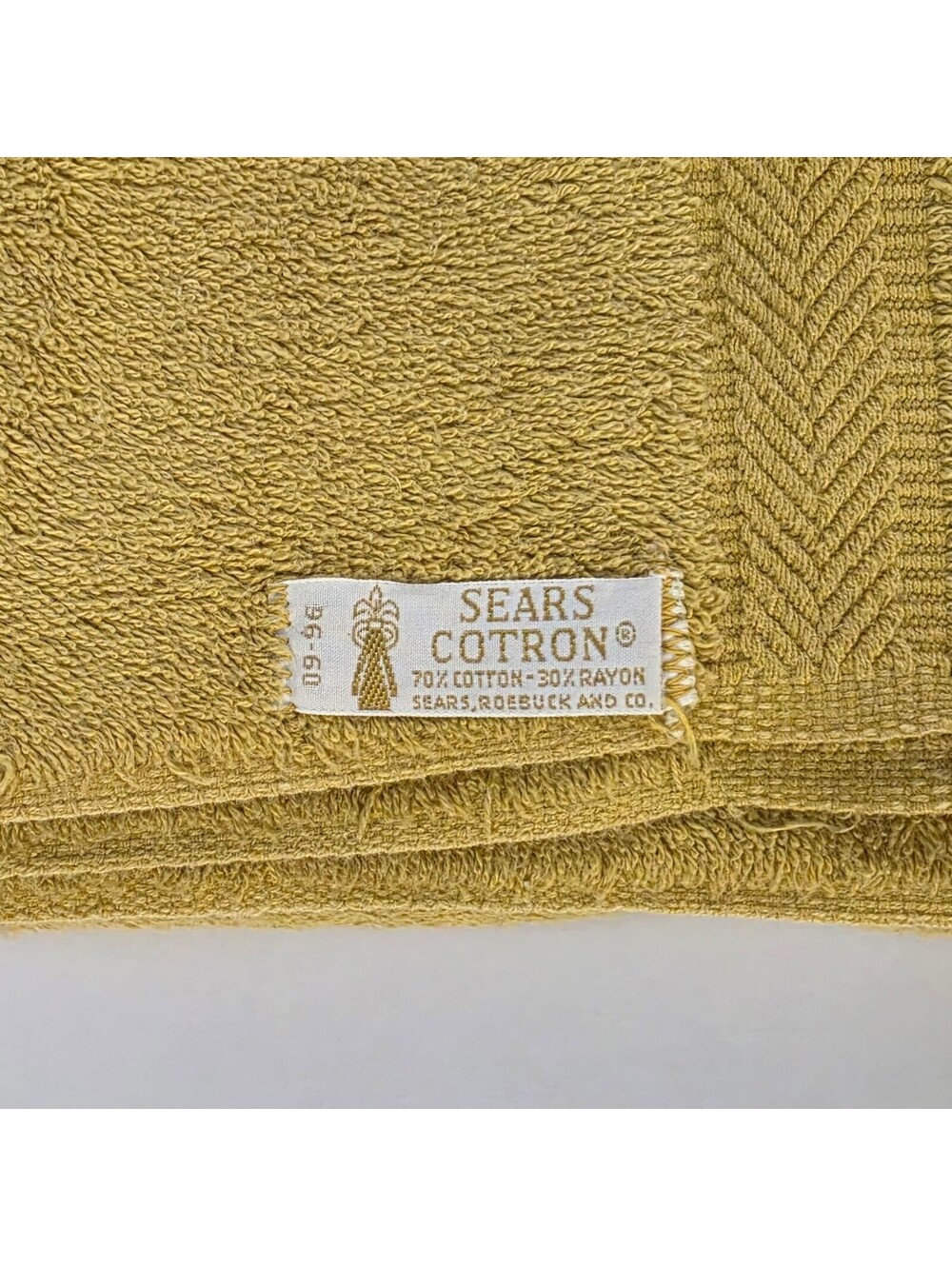 NWOT Vtg 70s Sears Cotron "All Cotton" Bath Towels (Set of 2)